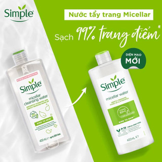 COMBO SIMPLE Tẩy trang + Sữa rửa mặt + Toner Simple (Bộ 03 món)