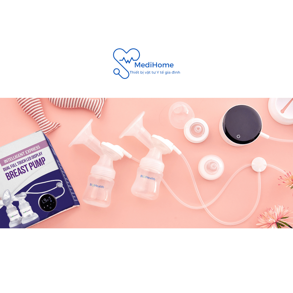 Máy hút sữa điện đôi Biohealth IE Basic chế độ hút luân phiên mát xa tạo cảm giác thoải mái cho các mẹ - MediHome