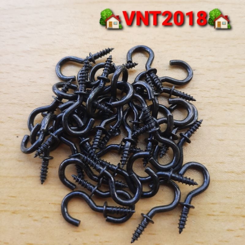 5 móc treo màu đen có gờ chặn