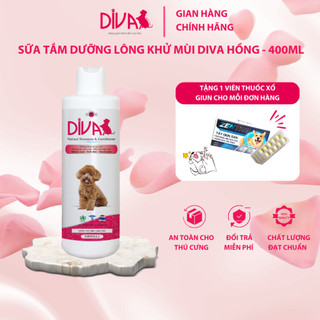 SỮA TẮM CHÓ DƯỠNG LÔNG KHỬ MÙI DIVA HỒNG 400ML