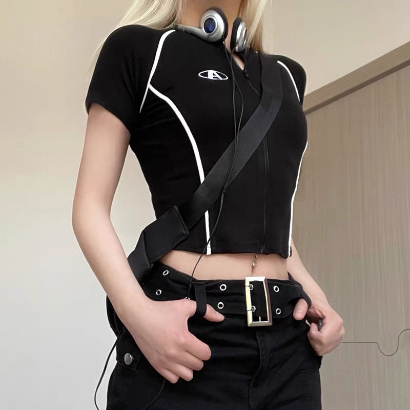 ÁO CROPTOP BIKER SPORT PHONG CÁCH THỂ THAO CÁ TÍNH