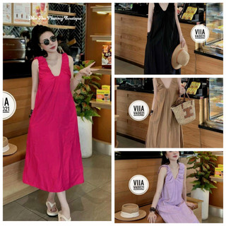  Váy Phông Cộc Tay Ba Lỗ Đầm Phông Dáng Dài Thấm Hút Mồ Hôi Freesize mẫu NHUNVAI4MAU. TP104 