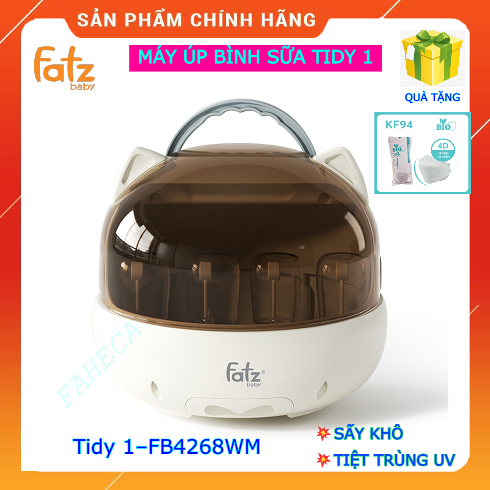 (HỏaTốc-1h) Máy úp bình sữa FATZBABY TIDY 1 - FB4628WM - Tiệt trùng sấy khô tia UV - Bảo quản bình sữa - Chính hãng
