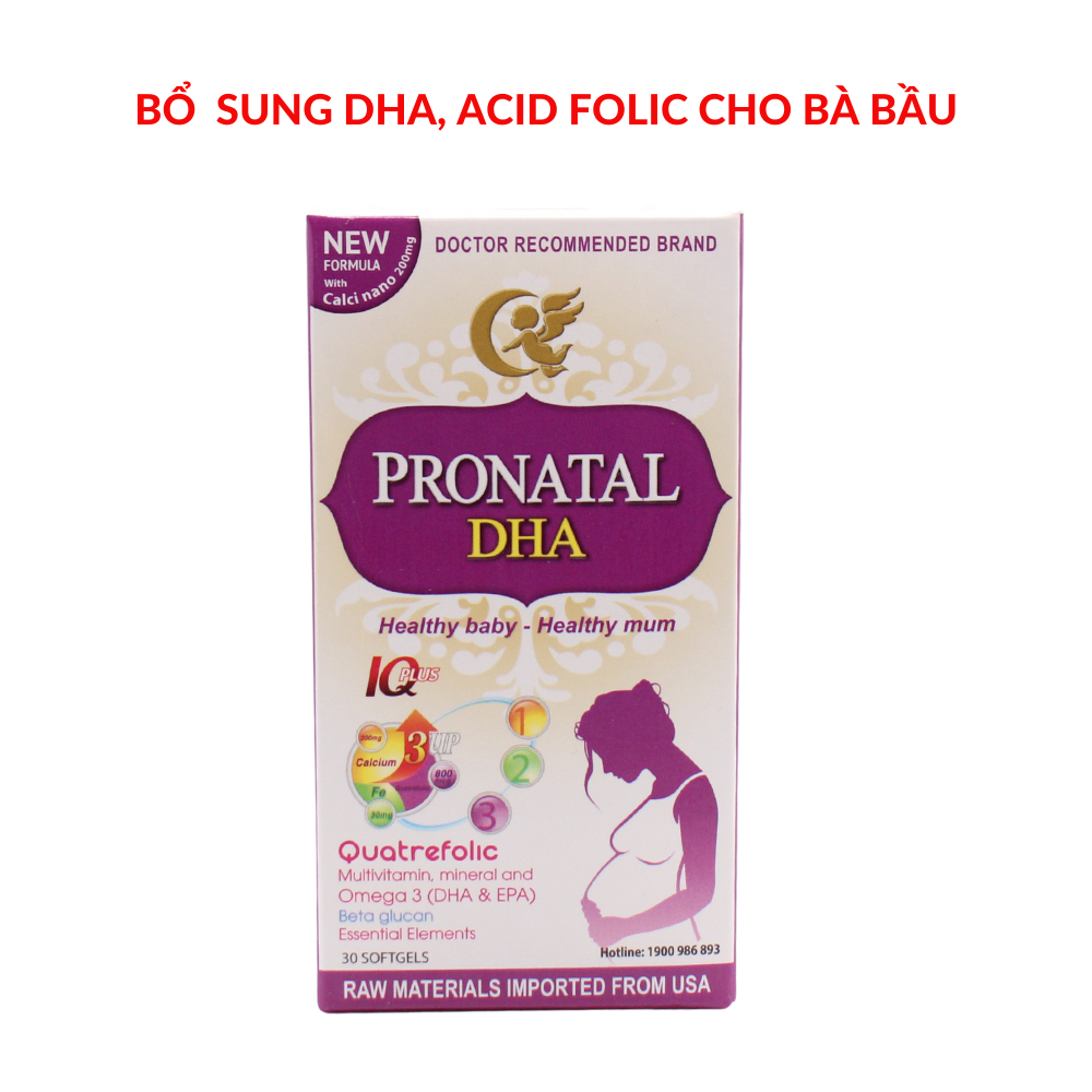 Viên uống bổ sung SẮT, AXIT FOLIC cho bà bầu và mẹ cho con bú PRONATAL DHA - 30 VIÊN - Bổ bầu PRONATAL DHA tốt cho thai