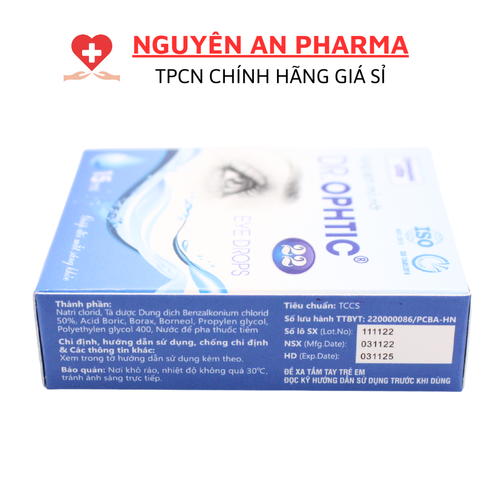 DUNG DỊCH NHỎ MẮT DR.OPHTIC - Giúp Đôi Mắt Sáng khoẻ, giảm mỏi mắt, làm sạch mắt tự nhiên, nước mắt nhân ạo -