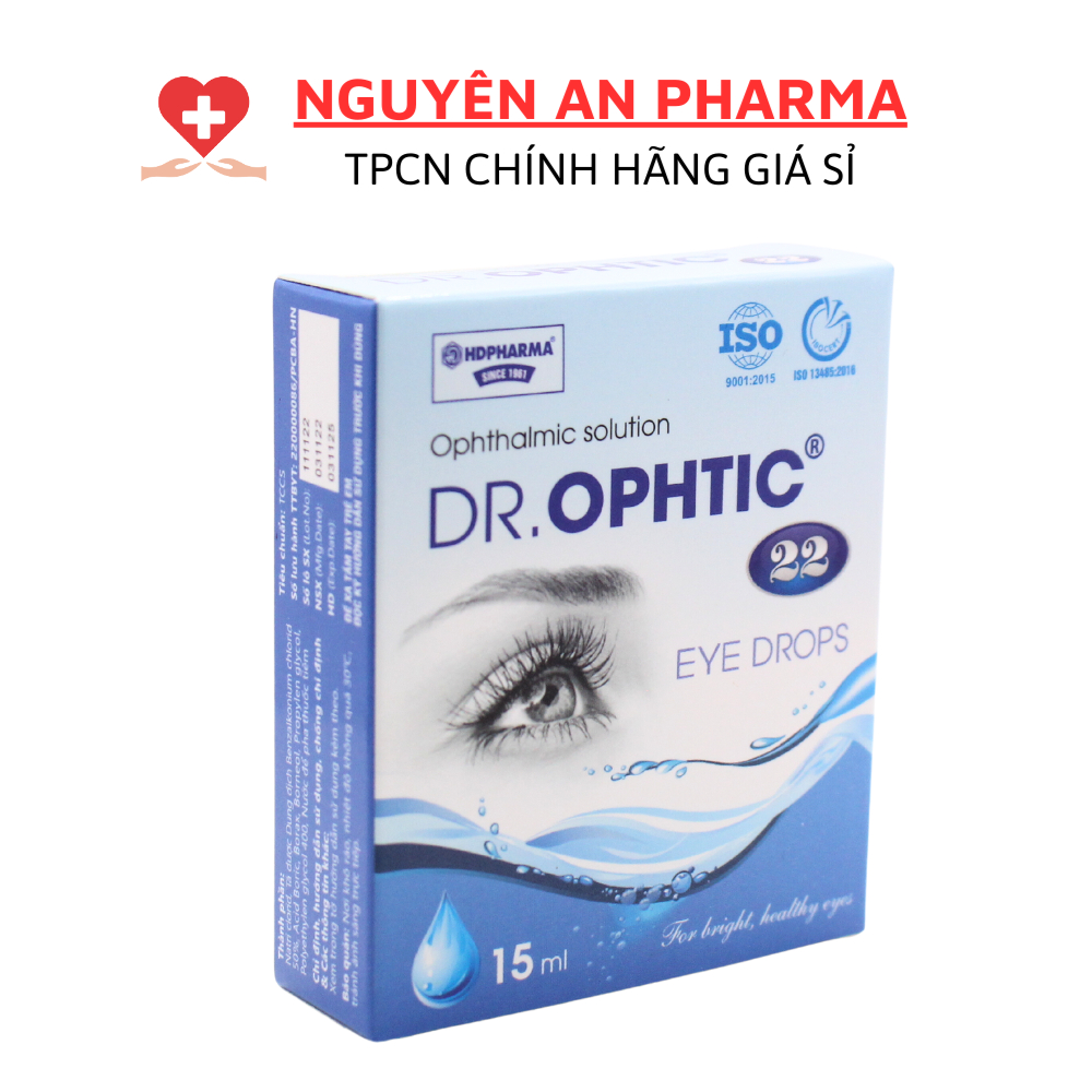 DUNG DỊCH NHỎ MẮT DR.OPHTIC - Giúp Đôi Mắt Sáng khoẻ, giảm mỏi mắt, làm sạch mắt tự nhiên, nước mắt nhân ạo -