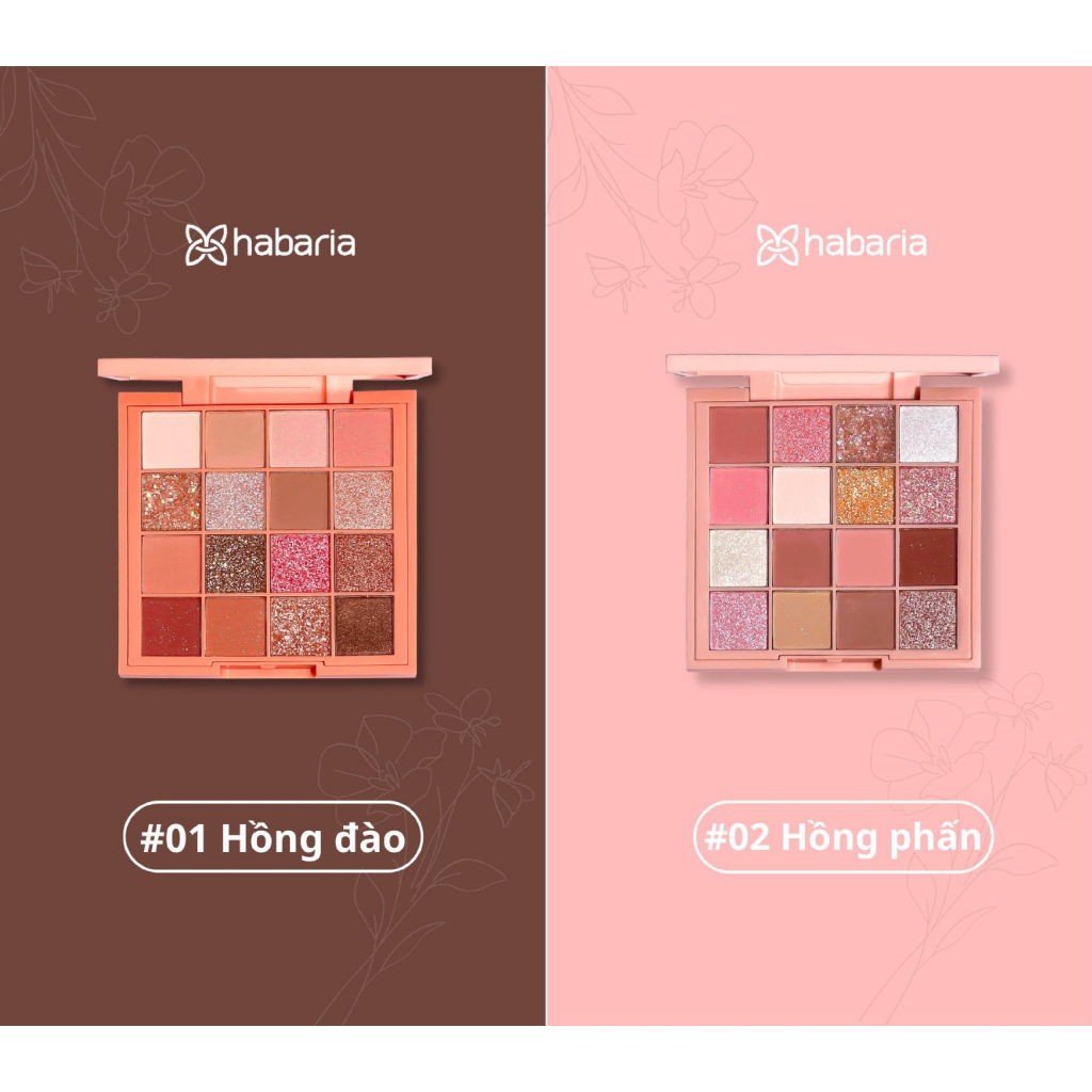 Bảng Phấn Mắt 16 Ô Habaria Pro 16 Colors Eyeshadow Palette