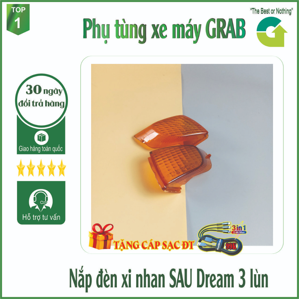 [Tặng Dây Cáp Sạc Điện Thoại] Pha đèn , nắp xi nhan sau xe DREAM LÙN [ PHỤ TÙNG DREAM LÙN ]- 1803