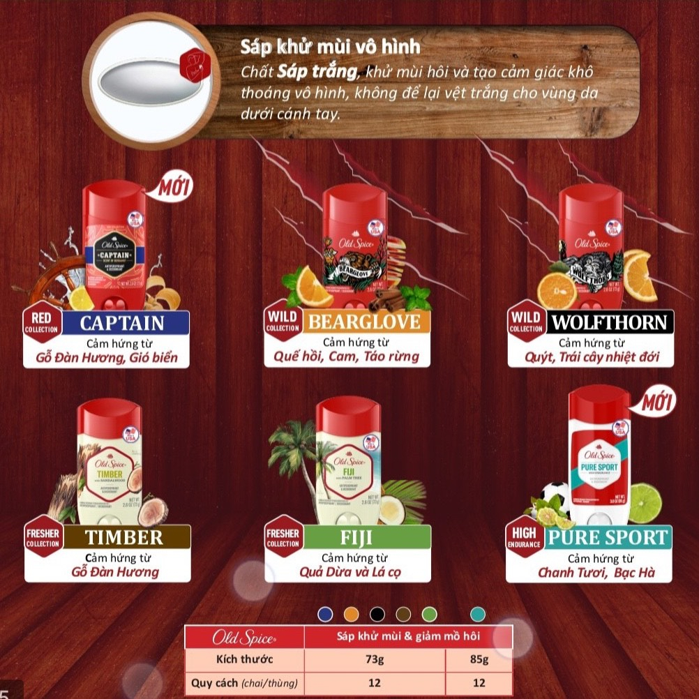 Lăn Khử Mùi Old Spice Fiji / Timber / Bearglove / Wolfthorn Ngăn Tiết Mồ Hôi Mỹ Usa - Lăn Nách Old Spice Chính Hãng Dezy