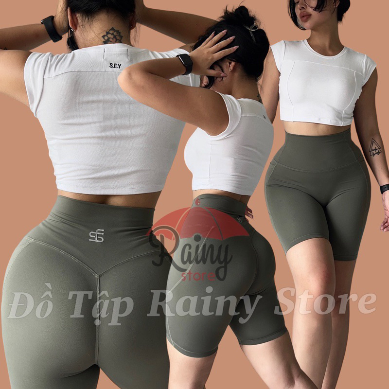 Áo Crop hoặc Quần Biker chun mông Sofit cao cấp thấm hút mồ hôi