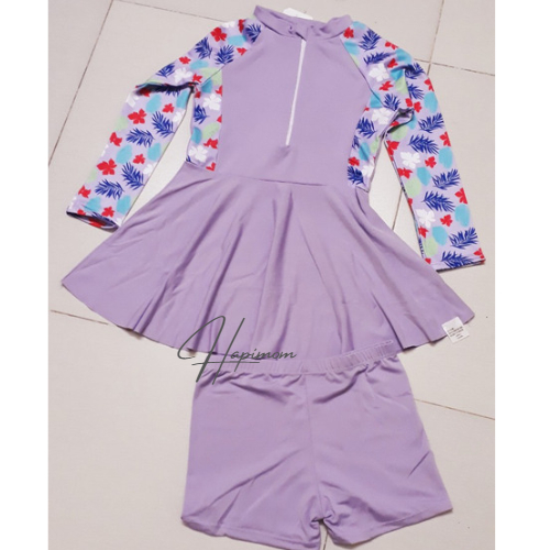 Bộ váy bơi dài tay cho bé gái  - Bộ bơi dài tay bé gái chống nắng