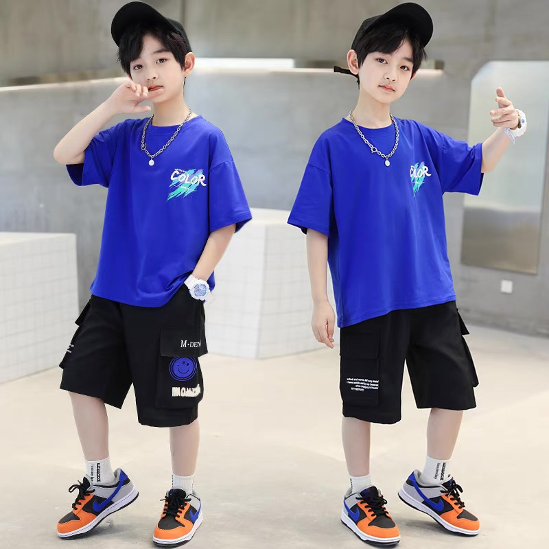 Bộ quần áo cotton hè Hoạ tiết 14-52kg cho bé trai 4-14 tuổi. Thoáng mát, thấm hút mồ hôi. Hàng may kỹ. STB7 STG54