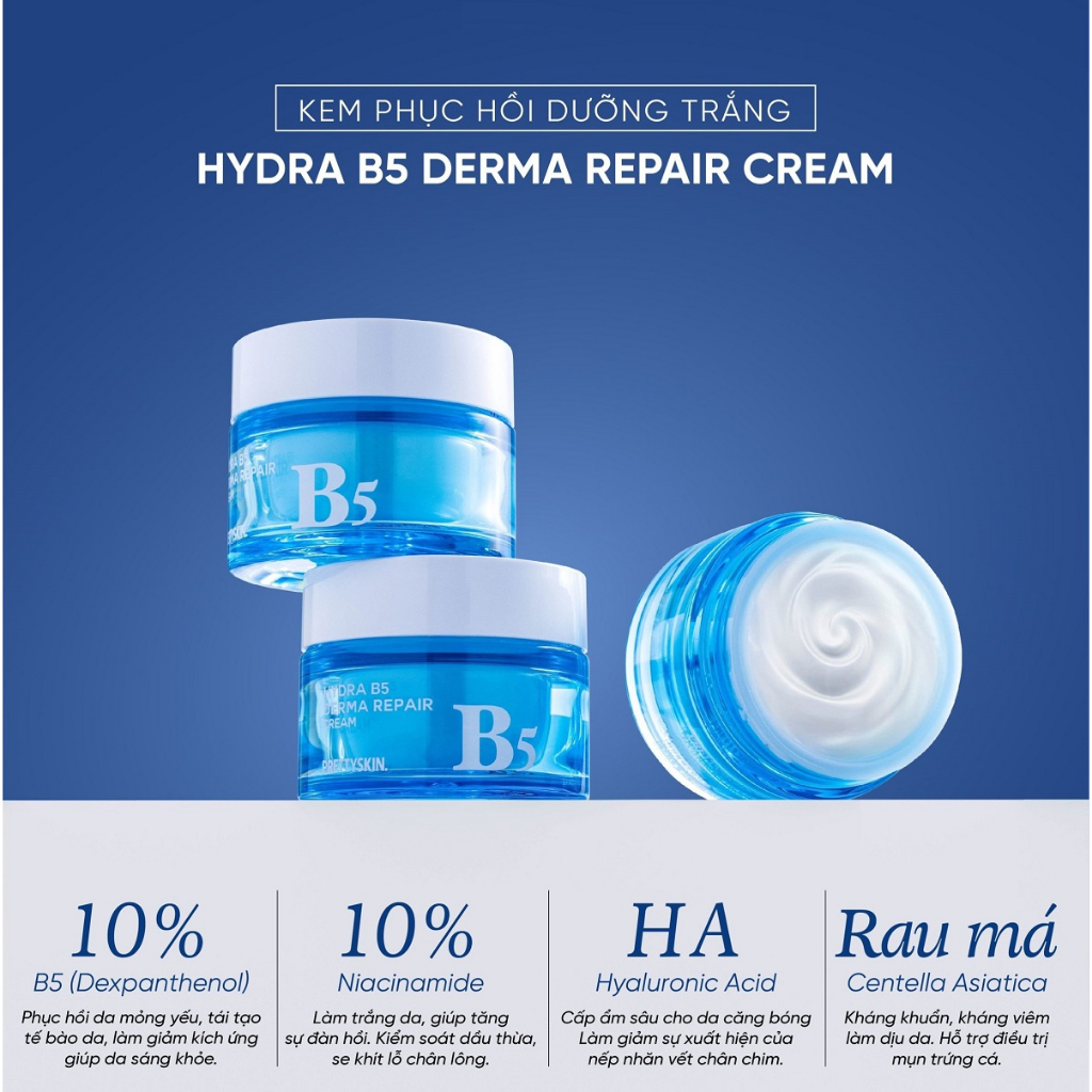 Kem Dưỡng Phục Hồi Sáng Da Prettyskin Hydra B5 Derma Repair Cream 52ml