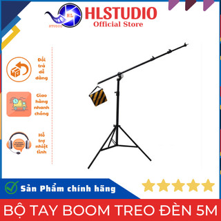 Bộ Tay Boom Treo Đèn 5m, Hợp Kim Nhôm Cao Cấp, Gắn Đèn Quay Phim HL Studio