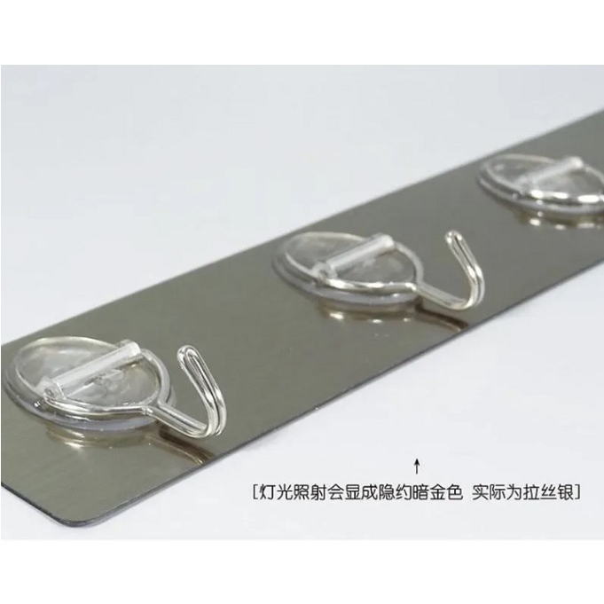 THANH DÁN 6 MÓC TREO INOX