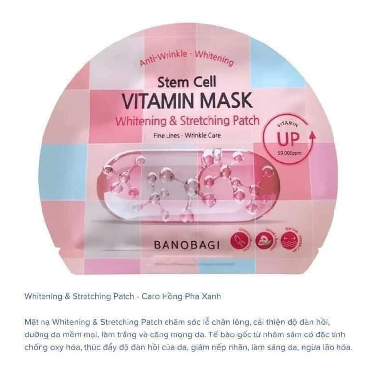 Mặt Nạ Giấy Dưỡng Da Banobagi Stem Cell Vitamin Mask 30ml - Lẻ 1 miêng