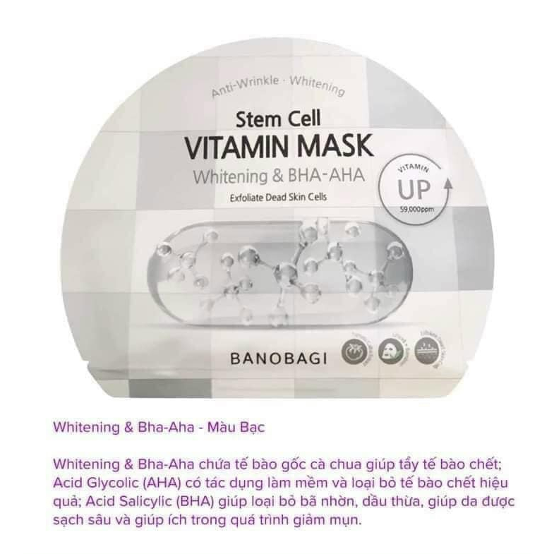 Mặt Nạ Giấy Dưỡng Da Banobagi Stem Cell Vitamin Mask 30ml - Lẻ 1 miêng