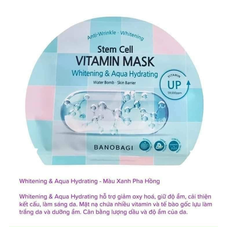 Mặt Nạ Giấy Dưỡng Da Banobagi Stem Cell Vitamin Mask 30ml - Lẻ 1 miêng