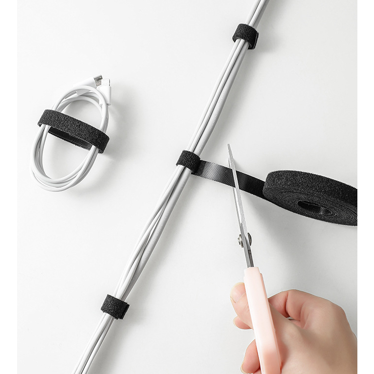 Cuộn Băng Gai Dính FloverMe Dài 1m 3m 5m Giúp Bó Gọn Dây Điện Tái Sử Dụng