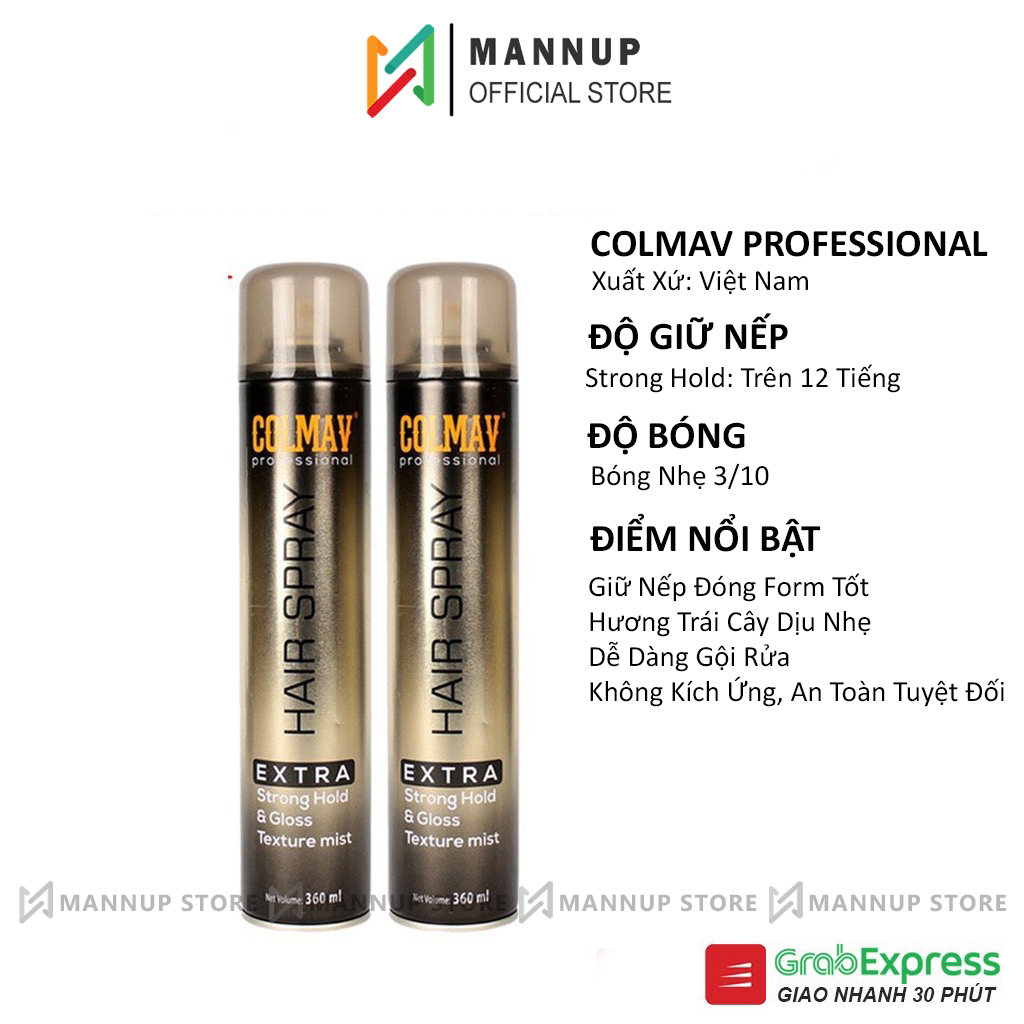 Gôm Xịt Tóc Colmav Hair Spray Extra Strong Hold 360ml