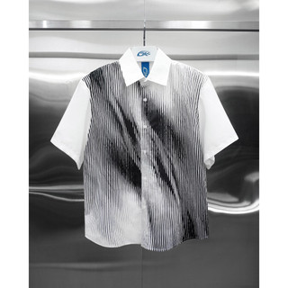 Áo sơmi texture print short-sleeved shirt / dkilluminate