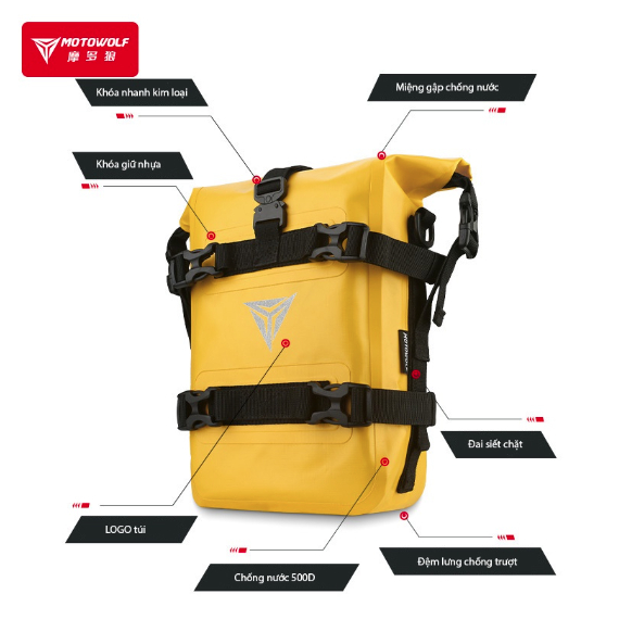 Túi du lịch Motowolf MDL0715 - Túi treo hông xe máy mô tô Motowolf