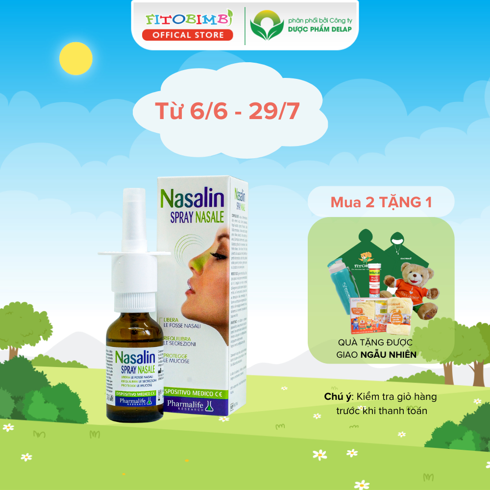 Dung Dịch Xịt Mũi FITOBIMBI NASALIN SPRAY NASALE Giúp Vệ Sinh, Sát Khuẩn, Thông Thoáng Và Bảo Vệ Đường Hô Hấp Lọ 20ml