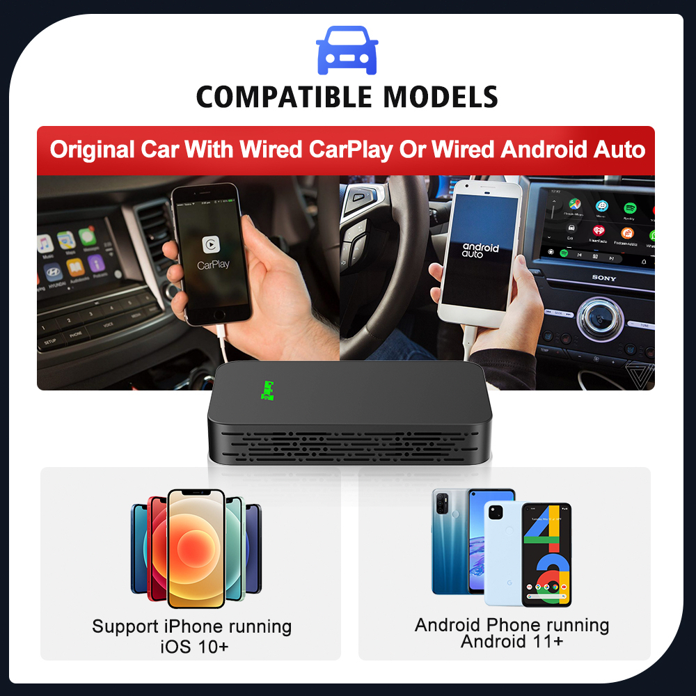 Carlinkit 5.0 2Air, Bộ chuyển đổi Apple Carplay và Android Auto không dây thế hệ mới 2023