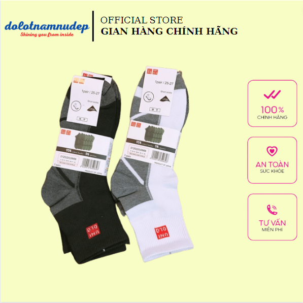 Combo 05 Đôi Tất ,Vớ Nam Cổ Dài U.ni Hàng Xuất Chất Liệu Nano Chống Hôi Chân