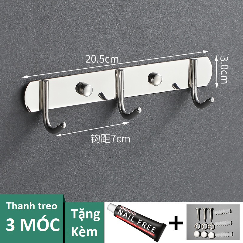 Thanh Móc Treo Đồ Gắn Tường 100% Inox 304 Cao Cấp Chống Ăn Mòn Chống Rỉ Sét Chịu Lực Tốt Oenen
