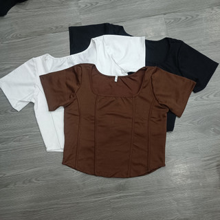 Áo thun cổ U xương cá nữ Bigsize - A23