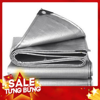Bạt Che Nắng Mưa Nam Việt - Kích Thước tuỳ chọn - Màu Bạc - May Viền Đóng Khoen Sẵn - Chống Thấm Nước