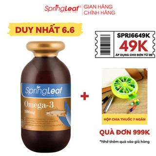 Dầu cá bổ mắt, não bộ và tim mạch spring leaf omega-3 1000mg 200 viên của úc