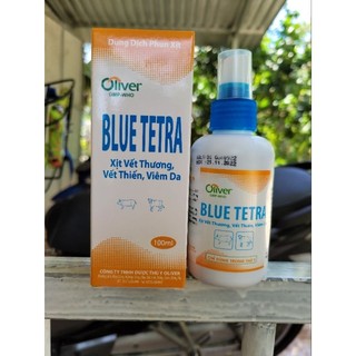 BLUE TETRA 100ml xịt viết thương, vết thiến, viêm da, viêm móng trên gia súc, gia cầm