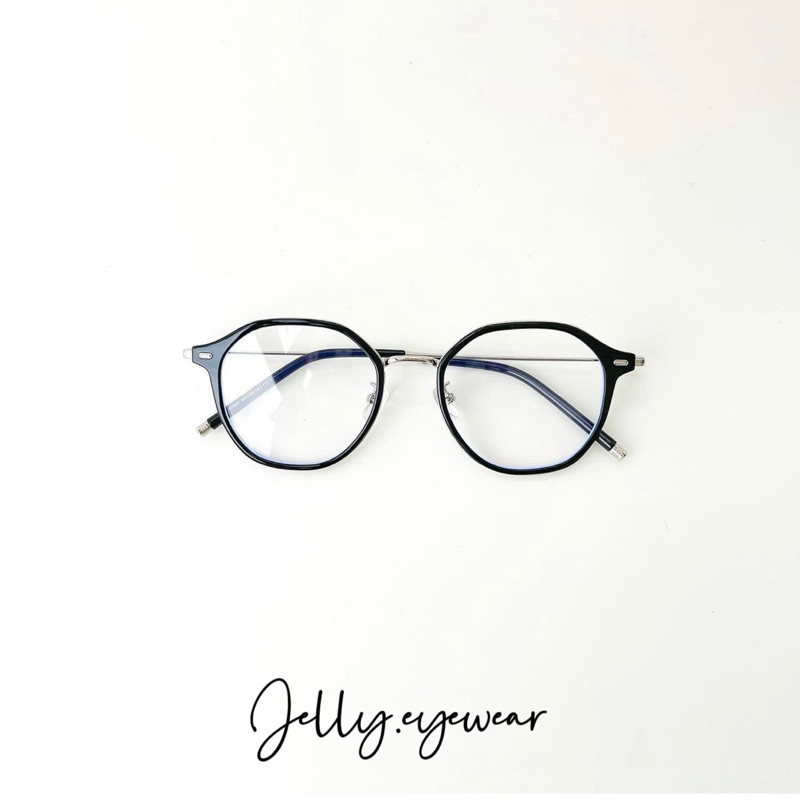 Gọng cận nhựa phối kim loại 01341,tròng Uv400 Jelly eyewear