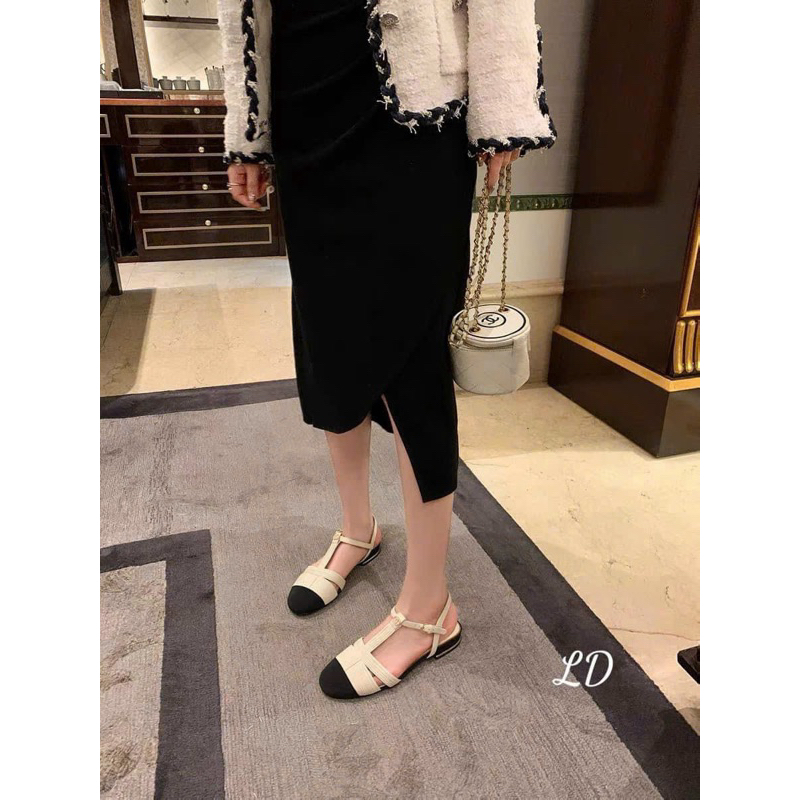 Sandan bít mũi mẫu mới 2023, gót 2cm xinh xắn, hàng quảng châu cao cấp đầy đủ hộp túi