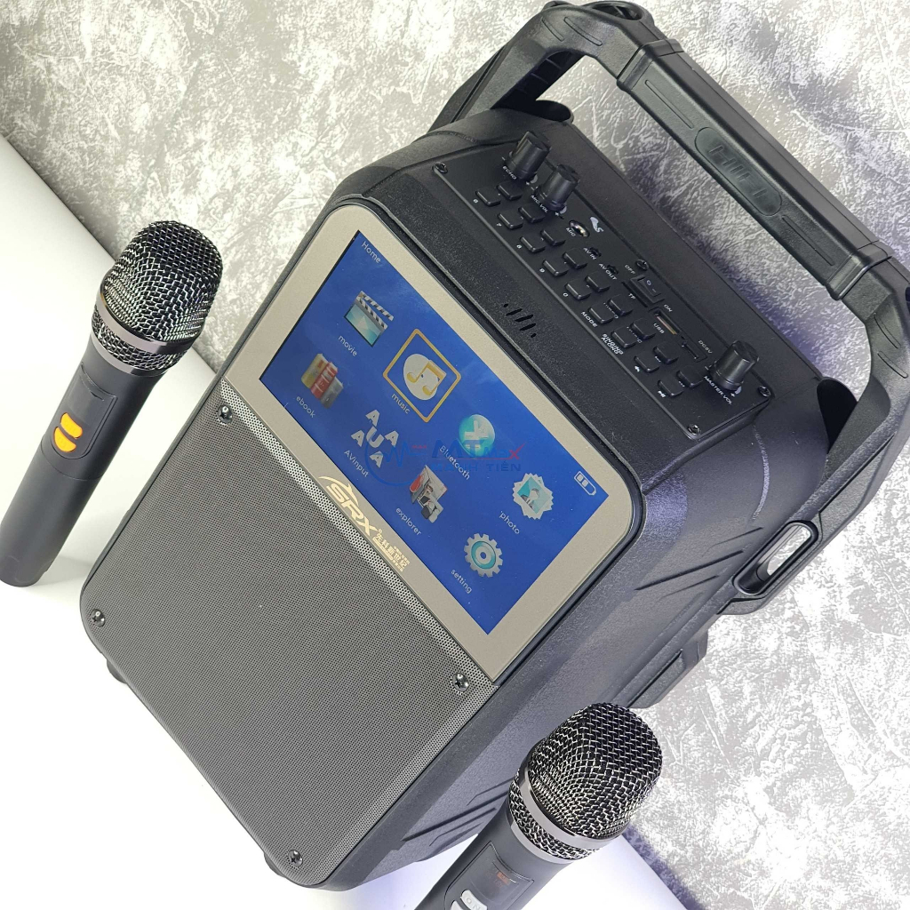 [BH 6 Tháng] Loa Màn Hình Karaoke K80 - Pin 3000mAh Kèm 2 Micro, Hỗ Trợ Mic Có Dây, Âm Thanh Sống Động