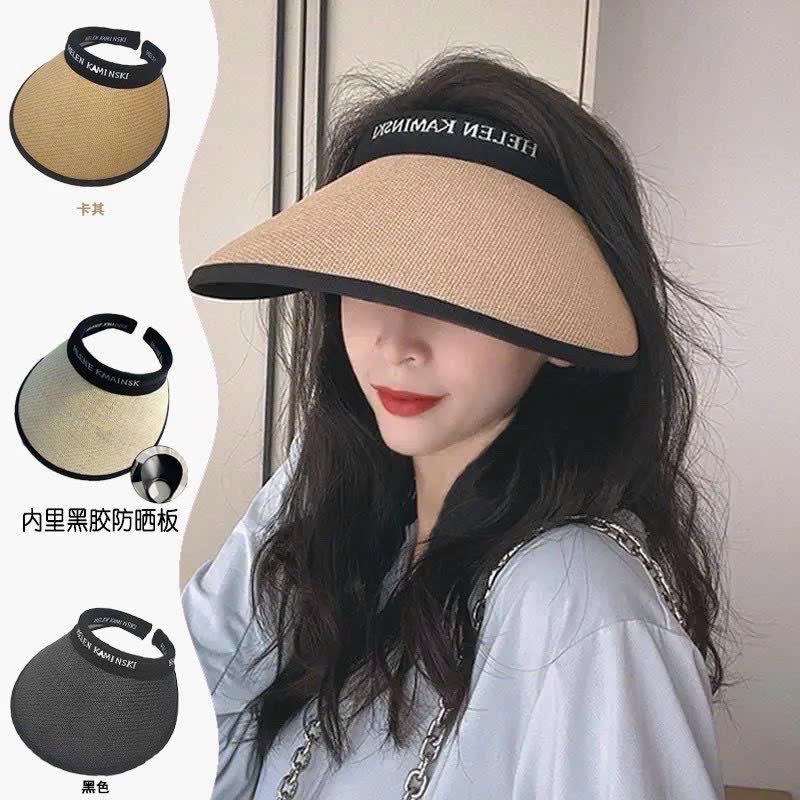 Nón chóp nữ, Mũ cói nửa đầu Mũ cói rộng vành thời trang Nón cói nữ rộng vành nửa đầu đi biển mùa hè năng động cá tính