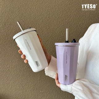 Cốc giữ nhiệt ly giữ nhiệt Tyeso 600ml kèm ống hút inox cốc giữ nhiệt văn phòng