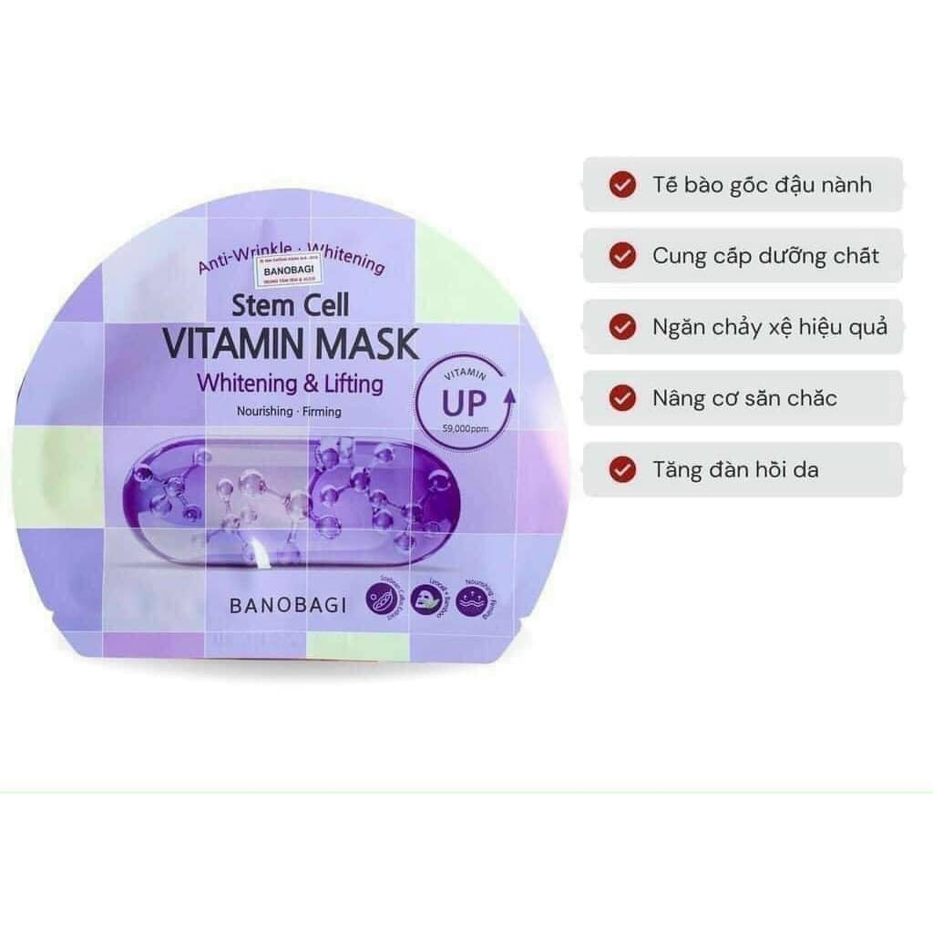 Mặt Nạ Giấy Dưỡng Da Banobagi Stem Cell Vitamin Mask 30ml - Lẻ 1 miêng
