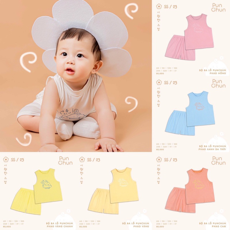 Punchun Bộ ba lỗ trẻ em SS2023D02