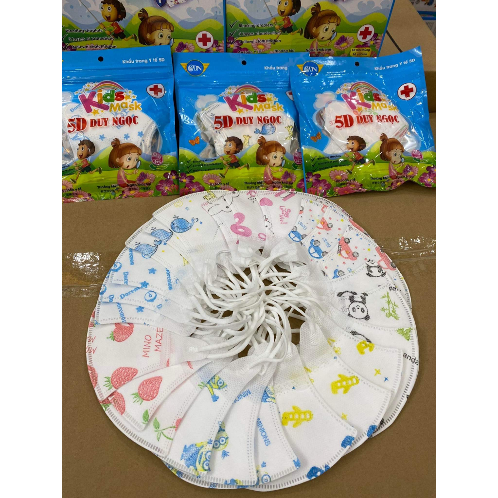 Thùng 100 CHIẾC Khẩu Trang 5D Kids Trẻ Em Mask