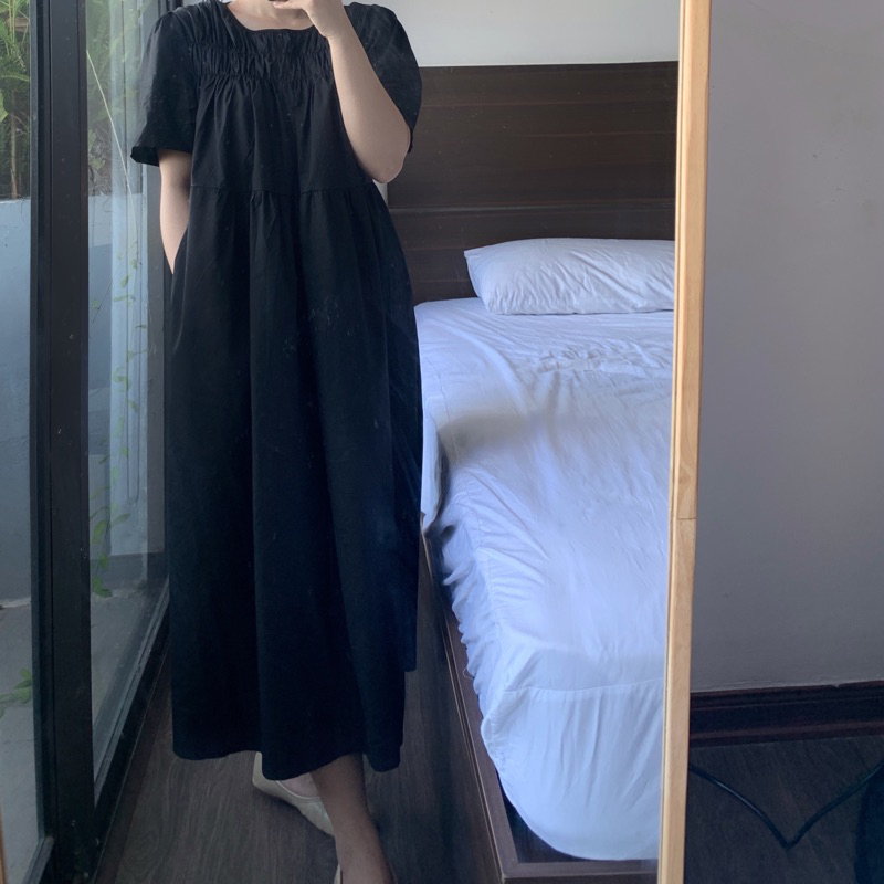Váy suông có túi ngực co giãn nhẹ defleur.studio