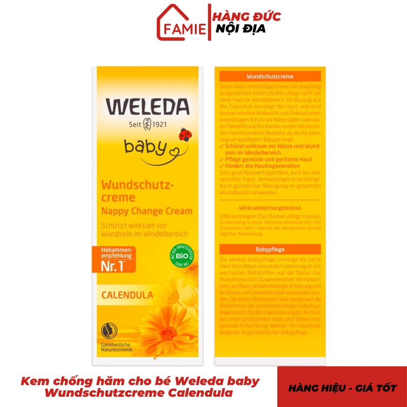 Kem chống hăm cho bé Weleda baby Wundschutzcreme Calendula - Hàng Đức