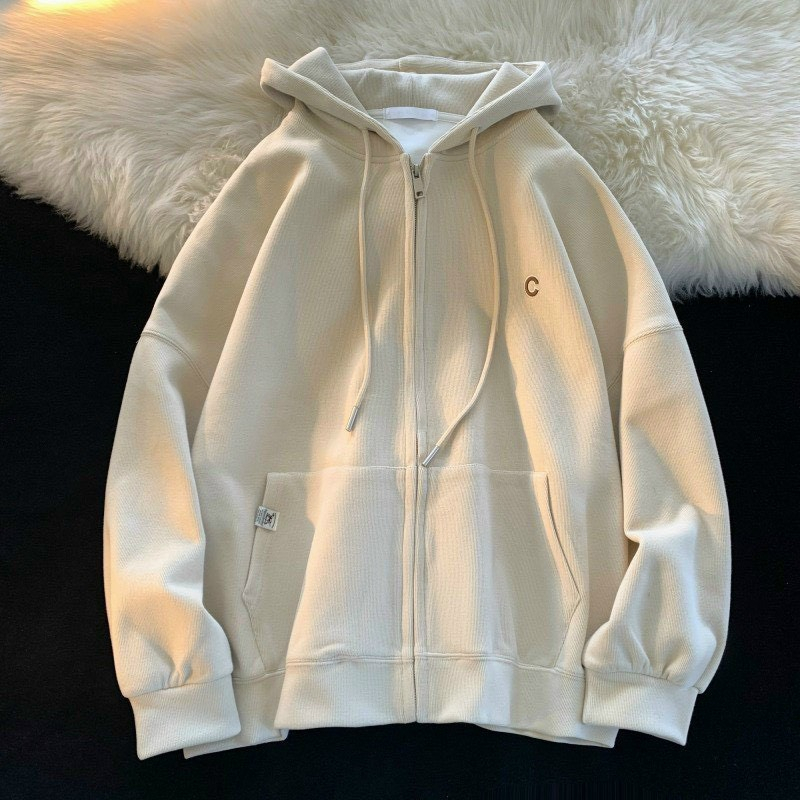 Áo Khoác Hoodie 3 Màu Nam Nữ Ulzzang Unisex - Áo khoác nỉ mũ form rộng nỉ bông dày dặn cotton mềm mịn thêu chữ C