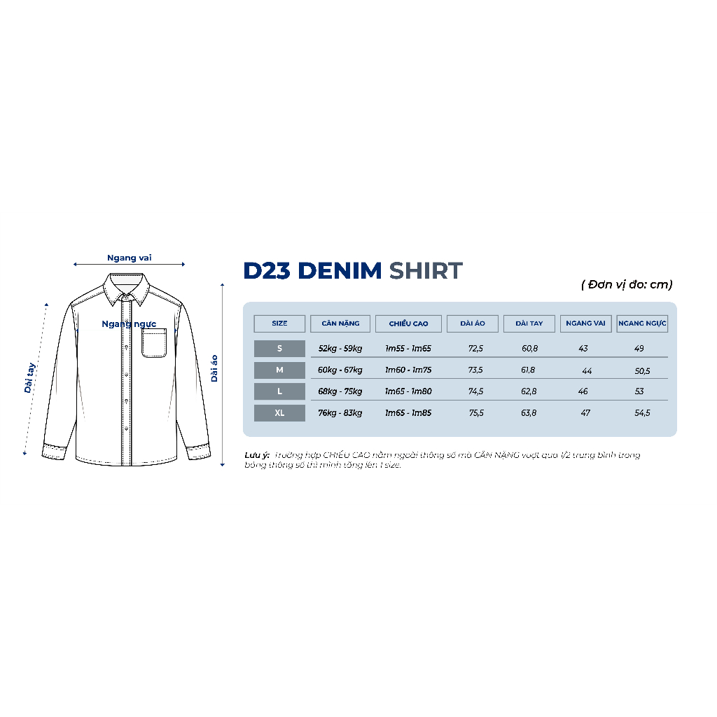 Sơ mi jeans D23 DENIM SHIRT form Slimfit - THE GMEN ELEGANT EST 2017