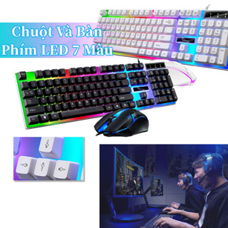 Bàn phím giả cơ gaming G21 kèm chuột có dây với đèn Led RGB 7 màu chuyên dùng cho chơi game máy tính và Laptop