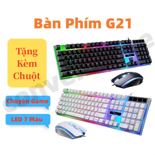 Bộ bàn phím kèm chuột gaming có dây Bàn phím-chuột giả cơ G21 giả cơ tích hợp bật tắt chế độ đèn led dành chơi game