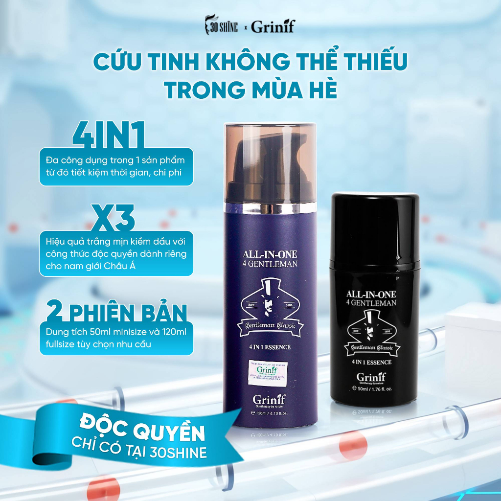 Kem dưỡng da cho nam trắng da 4 trong 1 GRINIF All In One 4 Gentleman 50ml