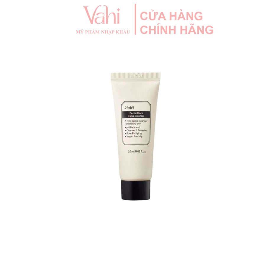 Sữa rửa mặt Dear Klairs Gentle Black Facial Cleanser mini 20ml